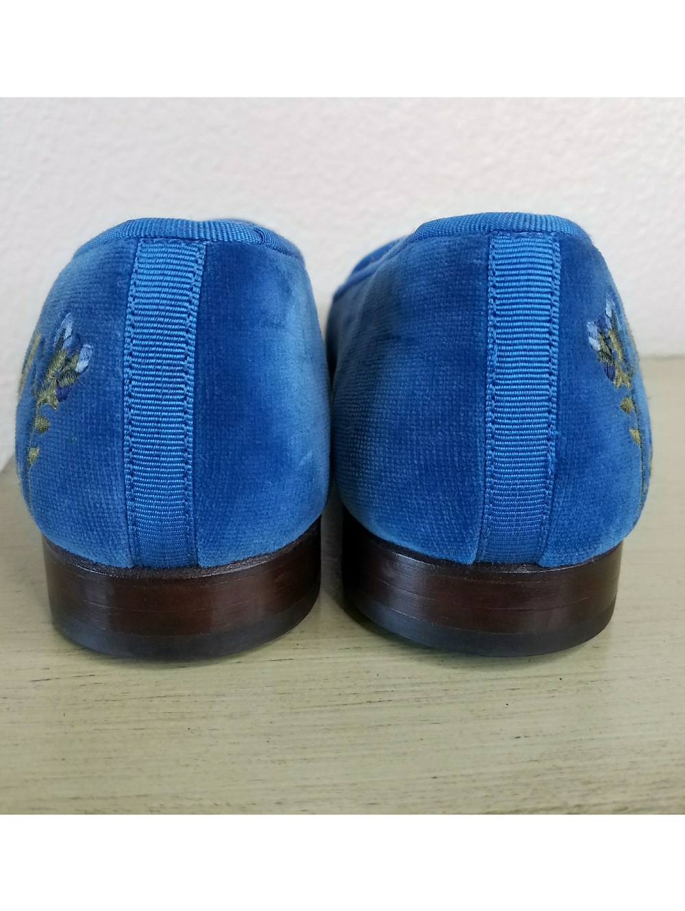 Stubbs & Wootton Geranium Velvet Loafers - Picture 4 of 6